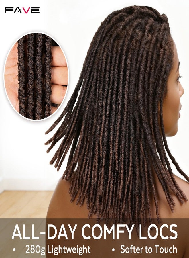 FAVE Soft Faux Locs Wig Synthetic Full Double Lace Dreadlock Wig Ombre Brown Braided Wigs for Black Women Dreads Wig for Women Natural Looking Part Free（Natural Color,280g） - Image 4